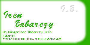 iren babarczy business card